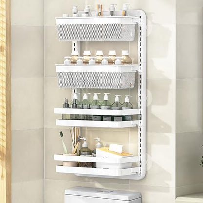 Over The Toilet Storage Shelf, Toilet Storage Wall Mounted, Bathroom Storage Organizer with Non-Trace Adhesive, Home Storage Rack(Large) - size: Large