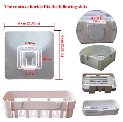 12 PCS Wall Mounted Replacement Sticky pads for Kitchen Bathroom Shower Caddy Organizer Rack Holder Nail Free Adhesive Hooks (Concave Shape) - color: Concave Shape
