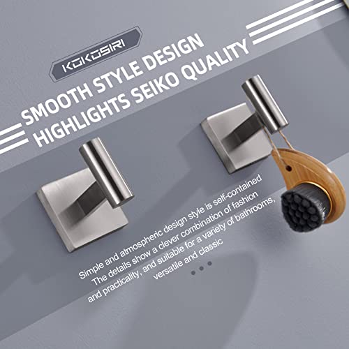 KOKOSIRI Robe Hook Bathroom Towel Coat Hooks for Bath Kitchen Wall 2 Pack Brushed Nickel Stainless Steel B1013BR-P2 - color: Brushed Nickel, size: 2 Pack