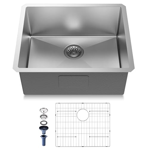 27" Undermount 18 Gauge 304 Stainless Steel Single Bowl Kitchen Sink with Accessary in 27"Lx19"Wx10"D - size: 27"L x 19"W x 10"D Single Bowl