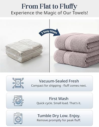 LANE LINEN Towel Set Quick Dry 100% Cotton 6 Piece Soft - Platinum | Cotton Bath Towel Set - Ring-Spun Durability, Ring-Spun Cotton, Terry Weave Comfort, Long-Lasting Comfort, Hotel-Style Look - color: 05: Platinum