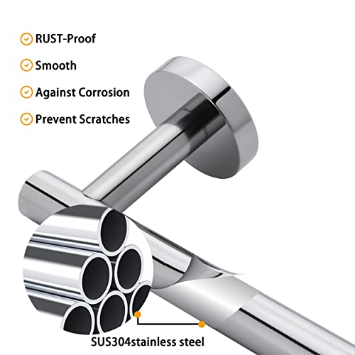 Nolimas Polished Chrome Bath Towel Bar Single Bars Towel Rack Rod Classic Wall Mounted Stainless Steel Bathroom Towel Bar Toilet Kitchen Towel Shelf Single Layer,9inch - color: Polished Chrome, size: 9inch