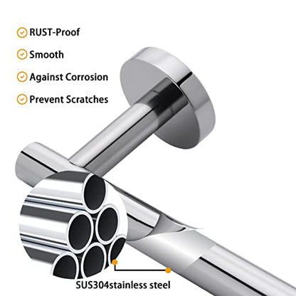 Nolimas Polished Chrome Bath Towel Bar Single Bars Towel Rack Rod Classic Wall Mounted Stainless Steel Bathroom Towel Bar Toilet Kitchen Towel Shelf Single Layer,9inch - color: Polished Chrome, size: 9inch