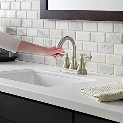 Pfister, LF-048-CRKK, Cantara Double Handle 1.2 GPM Centerset Bathroom Faucet, Brushed Nickel