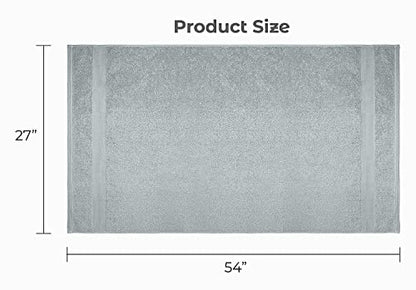 Luxury Bath Towels Set of 4 (27” x 54”) | Towels for Bathroom | Super Soft | Highly Absorbent Towels for Home, Spa, Gym (Silver Grey) - color: Silver Grey