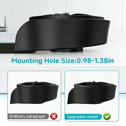 Glass Rinser for Kitchen Sink, Cup Cleaner Sink Attachment, Cup Rinser for Sink High Pressure Cup Washer with Pull-out Spray, Bar Cafe Restaurant Bottle Rinser, 360 Degree Rotating Quick Clean (Black)