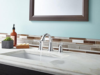 Delta Faucet Lahara Widespread Bathroom Faucet Chrome, Bathroom Faucet 3 Hole, Diamond Seal Technology, Metal Drain Assembly, Chrome 3538-MPU-DST - color: Chrome