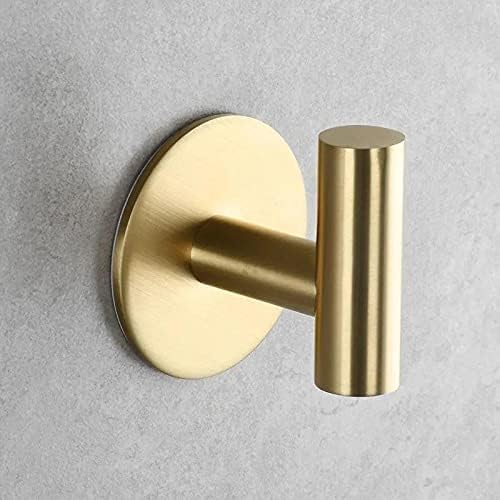 Bathroom Hardware Set Brushed Gold | Toilet Paper Holder, Double Robe Hook, Wall Mounted, Stainless Steel - color: Lasijin