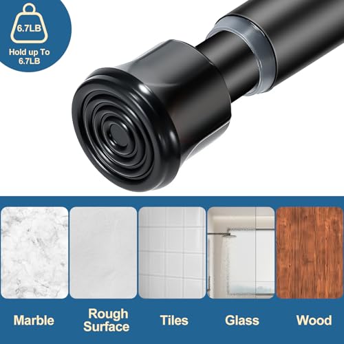 Cupboard Bars Spring Tension Rod, Adjustable 16-28 Inches, No Drilling Small Tension Shower Curtain Rod Ideal for Small Windows, Lockers, Kitchen，Wardrobes 2PC-13TD16-28BLKx2 - color: black, size: 16"-28" 2pcs