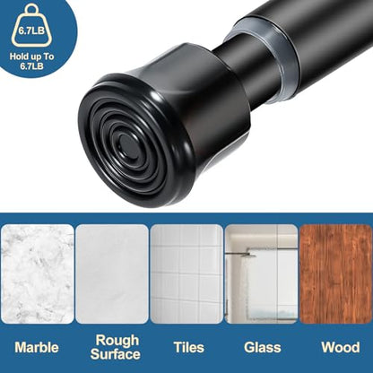 Cupboard Bars Spring Tension Rod, Adjustable 16-28 Inches, No Drilling Small Tension Shower Curtain Rod Ideal for Small Windows, Lockers, Kitchen，Wardrobes 2PC-13TD16-28BLKx2 - color: black, size: 16"-28" 2pcs