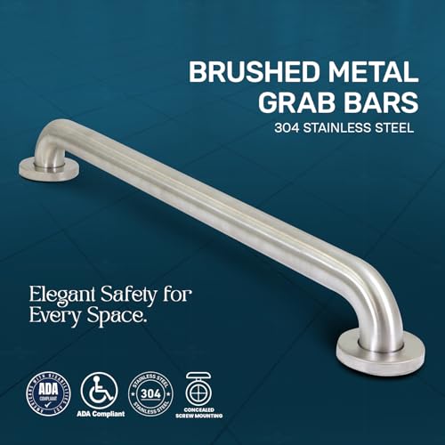 Highcraft Grab Bar for Bathtubs and Showers, Shower Grab Bars for Seniors and Elderly, Safety Bar for Bathroom 48" x 1.5" ADA Compliant Grab Bar, Heavy Duty Stainless Steel Shower Handle Wall Mount - size: 48
