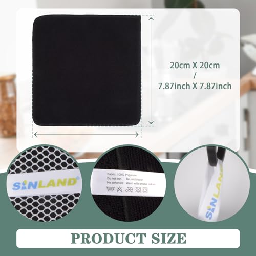 Dish Cloth for Washing Dishes Kitchen Washcloth Cleaning Cloth | 7.87x7.87inch 10pack Kitchen Towels Rags, Microfiber Cleaning Cloths, Wash Cloths with Poly Scour Side, Wholesale, Black - color: Black, size: 7.87inchx7.87inch 10pack