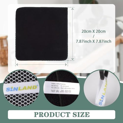Dish Cloth for Washing Dishes Kitchen Washcloth Cleaning Cloth | 7.87x7.87inch 10pack Kitchen Towels Rags, Microfiber Cleaning Cloths, Wash Cloths with Poly Scour Side, Wholesale, Black - color: Black, size: 7.87inchx7.87inch 10pack