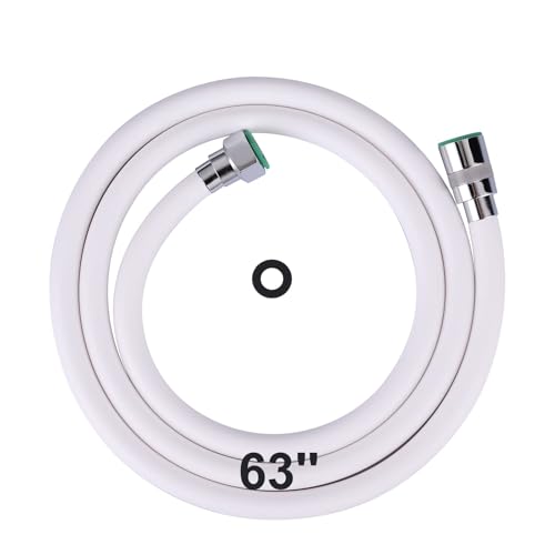 Extra Long Shower Hose - 63 Inches Extension for Bathing, Toilet Cleaning, Dogs, Bathroom - White Handheld Shower Head Hose - color: White, size: 63inch