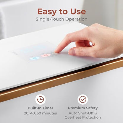 SereneLife Luxury Rectangle Towel Warmer - Spa & Bathroom Heater with Custom Fragrance, Auto Shut-Off, Fits 2 large Towels, Blankets, Bathrobes, PJ's - Perfect Gift for Him & Her (Rose Gold) - color: Rose Gold