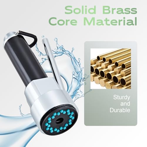 Pull Down Kitchen Faucet Replacement Head, 3-Mode Spray Head with Stream/Spray/Pause, High Pressure Anti-Clog Nozzle, Easy Installation, Universal Fit for Most Kitchen Faucets Chrome - color: Industrial Spray Head - Chrome