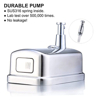 Commercial Soap Dispenser Wall Mount Stainless Steel, 17 fl.oz. | 500ml Manual Liquid Pump Rust-Proof Leak Free for Bathroom - size: 17 fl oz