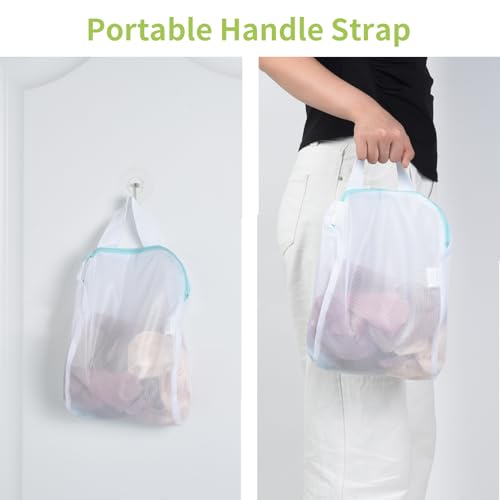 OTraki 2Pcs Small Mesh Laundry Bags 10x12 Inch, Don't Drying, White | Delicates Lingerie Bags Mesh Wash Bags Hanging Laundry Bag Sock Bra Underwear Storage, Melting 140-176℉ - size: 10 x 12 inch