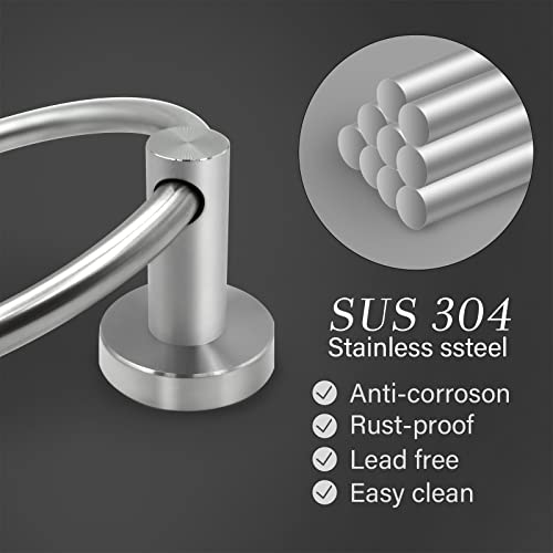 Brushed Nickel Hand Towel Ring - Simple Round Towel Hanger for Bathroom Wall Mounted, Stainless Steel SUS 304 - color: Brushed Nickel Ring