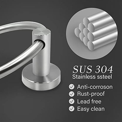 Brushed Nickel Hand Towel Ring - Simple Round Towel Hanger for Bathroom Wall Mounted, Stainless Steel SUS 304 - color: Brushed Nickel Ring