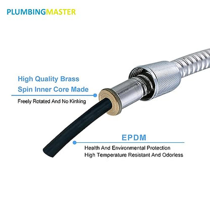 79 Inches Stainless Steel Handheld Shower Head Hose Replacement with Brass Nut Long Fexible Shower Hose Extension - size: 79 inch(1pcs)