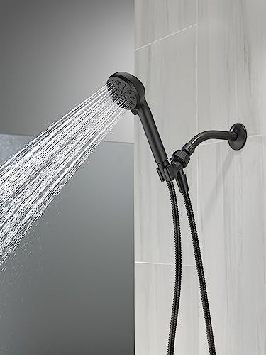 Delta Faucet 4-Setting Handheld Shower Head, Black Shower Head with Hose, Showerheads & Handheld Showers, Handheld Shower Heads, Detachable Shower Head, Hand Shower 1.75 GPM, Matte Black 75413BL - color: Matte Black