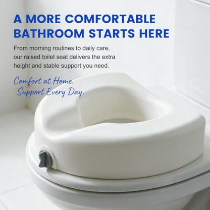 5" Locking Toilet Seat Riser,Elevated Raised Toilet for Senior,350lb | for Pregnant, Adults, Seniors, Disabilities, and Elderly, Fits Standard Round Toilet - size: Standard