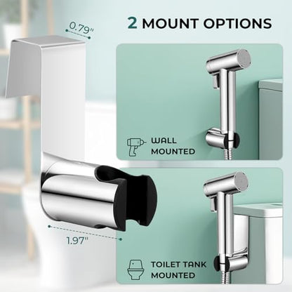 Handheld Bidet Sprayer for Toilet, Adjustable Water Pressure Control Rotary Switch with Bidet Hose, Exclusive Single Nozzle High Pressure Mode for Cleaning Stubborn Stains, Chrome-1 - color: Chrome-1