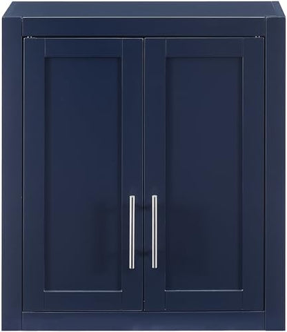 Crosley Furniture Savannah Wall Mounted Bathroom Storage Medicine Cabinet with Shelves, Navy - color: Navy, style: Wall Cabinet