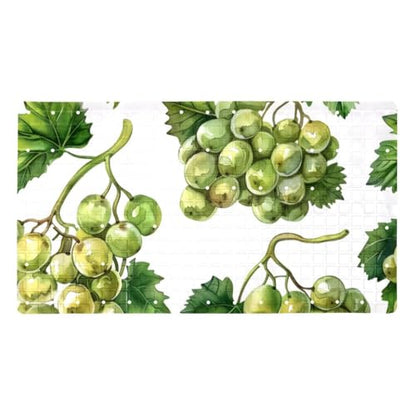 Non Slip Bath Mat for Tub, 15.1 x 26.8 Inch Bathtub Mat Machine Washable Shower Mat with Drain Holes and Suction Cups, Watercolor Seamless Green Grapes and Leaves - color: Multi 01