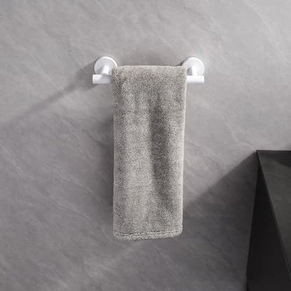 GERZWY 9-Inch Bath Towel Bar SUS 304 Stainless Steel Bathroom Towel Bar Modern Round Style Wall Mount, White - color: White, size: 9 Inch (Pack of 1)