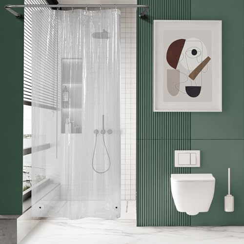 AmazerBath Small Shower Curtain Liner, 36x72 Stall Plastic Clear Shower Curtain Liner, PEVA Cute Narrow Shower Liner, Stand Up Shower Curtain Liners with 2 Magnets and 6 Rustproof Grommet Holes - color: Clear, size: 36"W x 72"L (Pack of 1)