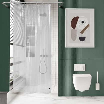AmazerBath Small Shower Curtain Liner, 36x72 Stall Plastic Clear Shower Curtain Liner, PEVA Cute Narrow Shower Liner, Stand Up Shower Curtain Liners with 2 Magnets and 6 Rustproof Grommet Holes - color: Clear, size: 36"W x 72"L (Pack of 1)