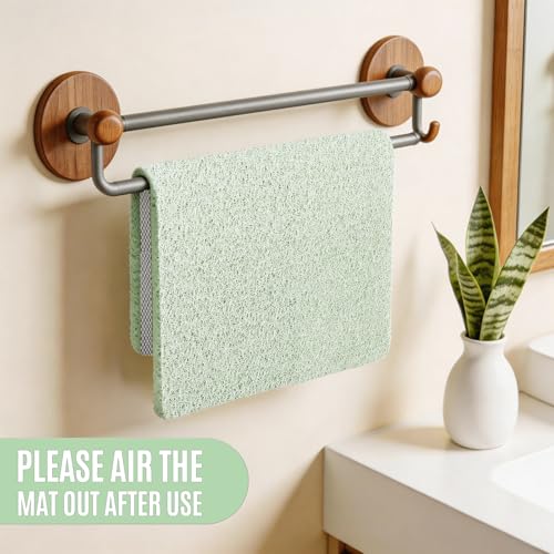 17 * 24in Shower Mat Bathtub Mat Non Slip | Bathmats Non Slip, Quick Drying Foot Scrubber Loofah Mats for Inside Shower, Tub, Bathroom, Home, Mint Green - color: Mint Green, size: 24" x 17" (Rectangular)