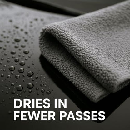 Paks - Edgeless Microfiber Towels 4-Pack - Car Detailing Wash Cloths for Cleaning - 16x16 Car Drying Towel - Lint Free Auto Rags for Polishing & Buffing - Purple & Grey Cleaning Supplies - size: 16 x 16 Inch