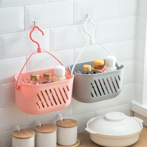 Hanging Shower Caddy, 2-Pack | Hanging Basket for Bathroom & Kitchen, Space-Saving Storage Organizer, For Shampoo, Loofahs, Towels, Pantry Items