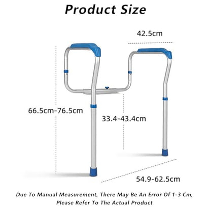 Toilet Handles Safety Frames,Mobile Toilet Stand-Up Aid Frame Height Width Adjustable,Toilet Safety Rails for Bedroom Bathroom Subway Shopping Mall