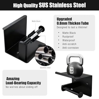 Matte Black Toilet Paper Holder with Shelf, SUS304 Stainless Steel Rustproof Wall Mount Toilet Paper Roll Holder, Screw Bathroom Toilet Paper Holder for Kitchen, Washroom, RV - color: Matte Black
