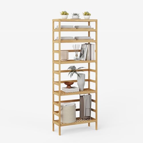 Bamboo Rack, Adjustable Bamboo Shelf, Bathroom Living Room, 6-Tier - size: 6-Tier-1