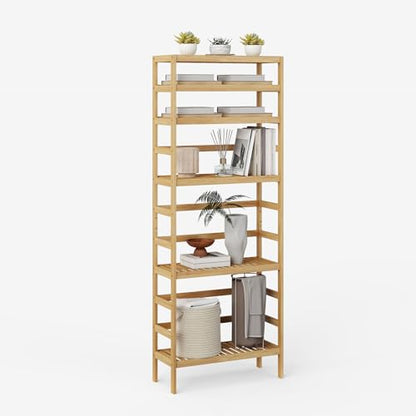 Bamboo Rack, Adjustable Bamboo Shelf, Bathroom Living Room, 6-Tier - size: 6-Tier-1