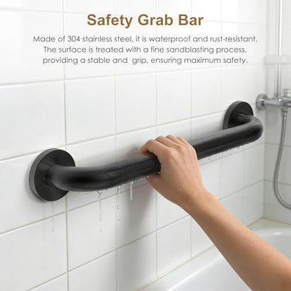 Grab Bar Bundle Black for Commercial Residential Restrooms - ADA Compliance - 304 Stainless Steel -1.5" Diameter - 18", 36", 42" - Pack of 3 - color: Black