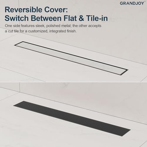 24 Inch Linear Shower Drain, Matte Black Rectangular Floor Drain with Removable Grate, SUS304 Stainless Steel, High Flow Capacity and cUPC Certified - color: Matte Black, size: 24