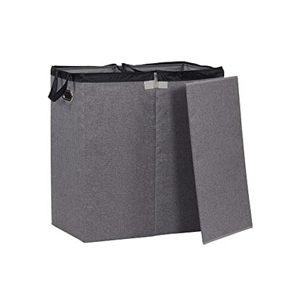 Household Essentials Collapsible Laundry Sorter with Lid, Gray - color: Grey, style: Double