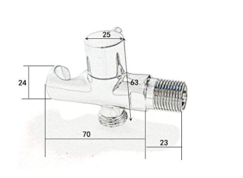 Modern Bathroom Brass Shower Wall Outlet Handheld Shower Spray Head Bracket Holder Supply Elbow Hose Connector with Water Shut Off Switch Flow Control Valve,Chrome - color: Chrome