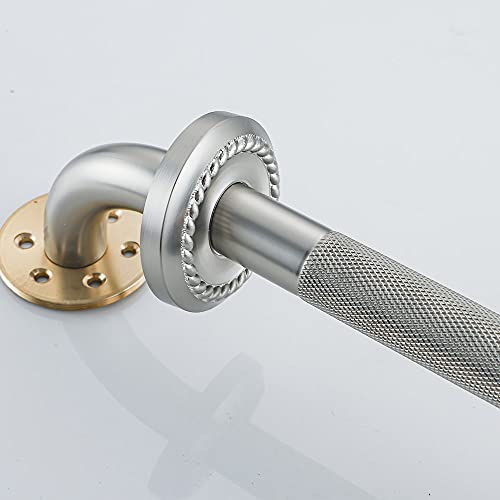 Anti Slip Shower Grab Bar, 12-Inch Toilet Textured Sturdy Hand Rail, Stylish Bathroom Armrest, Brushed Nickel Finish, Multi Function Assist Handle - color: Brushed Nickel, size: 12 Inch