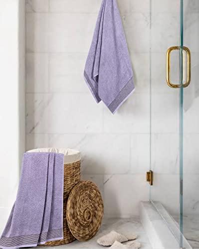 BELIZZI HOME Ultra Soft 2 Pack Oversized Cotton Bath Towels, 28x55 inches, Purple - color: Purple