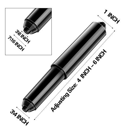 Shappy 4 Pcs Universal Toilet Paper Holder Replacement Rod Spring Loaded Plastic Retractable Paper Replacement Rod Toilet Tissue Roll Holder Insert for Bathroom Home Fixture Accessories (Black) - color: Black