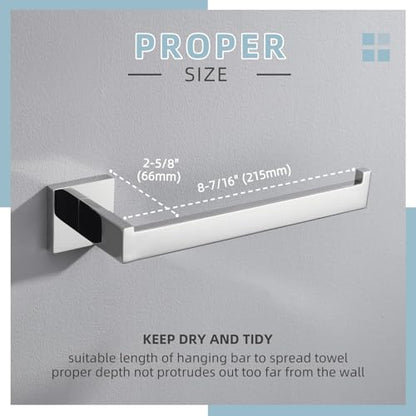 Angle Simple Towel Holder for Bathroom, Hand Towel Bar, Polished Chrome | Rustproof SUS304 Stainless Steel, Open Arm Hanger with Clean Modern Style, Ideal for Kitchen Shower Vanity Sink, Screw Mount - color: Polished Chrome