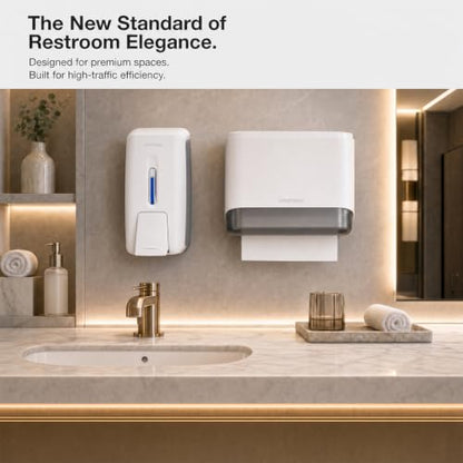 interhasa! Commercial Hand Soap Dispenser Wall Mount | Dual-Lock Design, ABS Liquid & Gel Hand Sanitizer Dispenser for Bathroom & Commercial Restaurant, 28oz/800ml - color: White