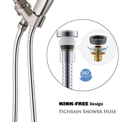 Shower Hose Extension, 72-Inch Extra Long Stainless Steel Shower Hose for Handheld Shower Heads, Ultra-Flexible Shower Hose Replacement with Brass Insert, Brushed Nickel - color: Brushed Nickel, size: 72 Inch